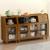 Moderner Bambus 37,4 "H Sideboard Buffet Esszimmer Buffet Server in Brown