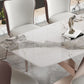 Luxury Sintered Stone Top Table Rectangle Dining Table with Pedestal Base Clearhalo 'Dining Tables & Seating' 'Dining Tables' 'dining_table' 'furn' 'furn_dining_table' 'Furniture' 'furniture_dining_table' 'Kitchen & Dining Furniture' 'kitchen' 'kitchen_dining_table' 1200x1200_3ff7bdf8-06fe-4c2a-a557-2454435bfe93