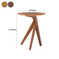 Scandinavian Round Solid Wood Top Side Table 23.6" Tall 3 Legs/4 Legs End Table