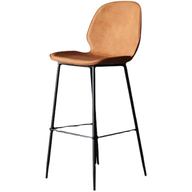 Contemporary Faux Fur Bar Stool Footrest Indoor Iron Legs Counter & Bar Stool Clearhalo 'Bar Furniture' 'Bar Stools' 'bar_stools' 'furn' 'furn_bar_stools' 'furniture_bar_stools' 'Kitchen & Dining Furniture' 'kitchen&dining_furn' 'kitchen' 'kitchen_furn' Furniture' 1200x1200_3ffa348f-9a15-4006-83d6-64081aafec48