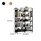 Open Steel Wood Bookcase Modern Home Simple Office Rectangular Bookshelf