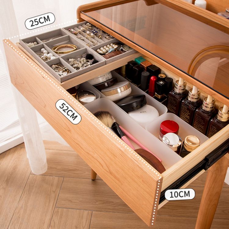 Modern Mirrored Glass Drawers Make-up Vanity with Storage for Bedroom Clearhalo 'Bedroom Furniture' 'furn' 'furn_makeup_vanities' 'Furniture' 'Makeup Vanities' 'makeup_vanities' 1200x1200_3ffc56ae-7cee-477f-9ba1-60649e92af57