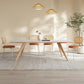 Modern Solid Wood Dining Table White Rectangular Top with Solid Wood Legs