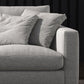 Linen Blend Square Arm Sofa and Sectional with Slipcovered for Living Room