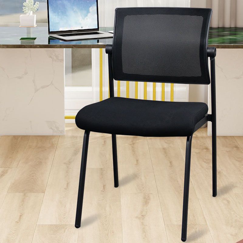 Silla de oficina con respaldo medio lateral de microfibra, silla de rejilla de aire moderna y transpirable