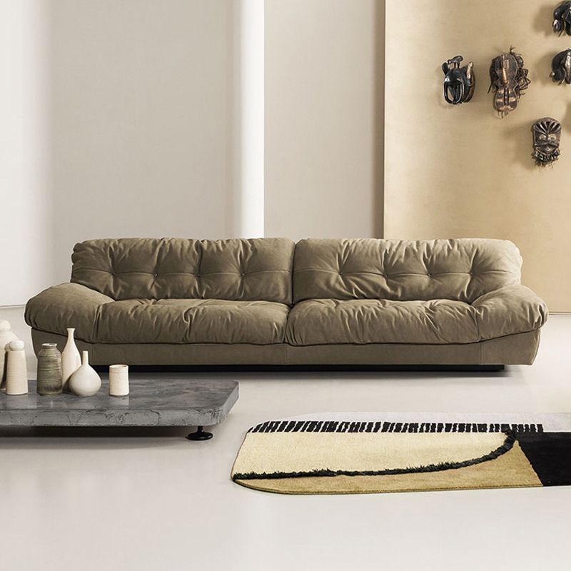 3/4-seater Modernism Suede Sofa 30.7" High Armless Sofa in Green