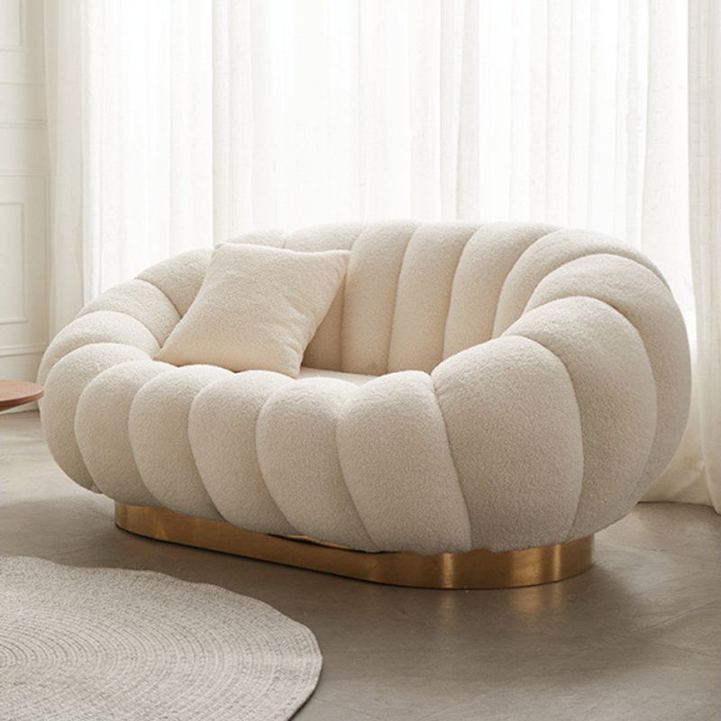 2 places 27,5 "h Microfibre / agneau en toison en toison en pente à bras pour salon