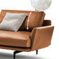 Contemporary Stationary Genuine Leather Pillows Flared Arm Seating