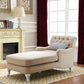 Traditional Two Arm Chaise Round Arms Accent Chair for Living Room