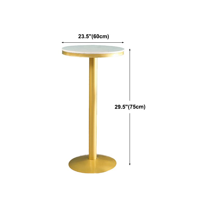 Glam Gold Bar Table Faux Marble 23.6"W Round Top White Wood Bistro Table Clearhalo 'Bar Furniture' 'Bar Tables' 'bar_tables' 'furn' 'furn_bar_tables' 'Furniture' 'furniture_bar_tables' 'Kitchen & Dining Furniture' 'kitchen&dining_furn' 'kitchen' 1200x1200_3fff7b7e-9090-4737-9556-7c6f086d20b4