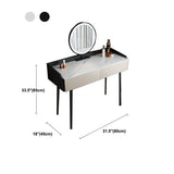 Contemporary Makeup Vanity Desk 2-Drawer Vanity Dressing Table with Slate Top