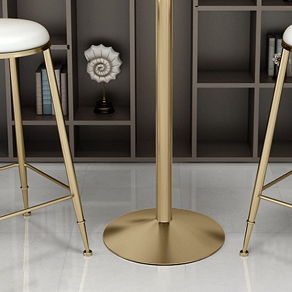 Glam Style Gold Iron Bar Table 19.6"W Top Marble Indoor Bistro Table with Pedestal Clearhalo 'Bar Furniture' 'Bar Tables' 'bar_tables' 'furn' 'furn_bar_tables' 'Furniture' 'furniture_bar_tables' 'Kitchen & Dining Furniture' 'kitchen&dining_furn' 'kitchen' 1200x1200_4000b479-8fb5-46d9-bd29-51633b21a74b