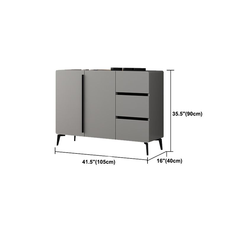 Grauer Sideboardtisch Moderner Essserver mit einstellbaren Regalen