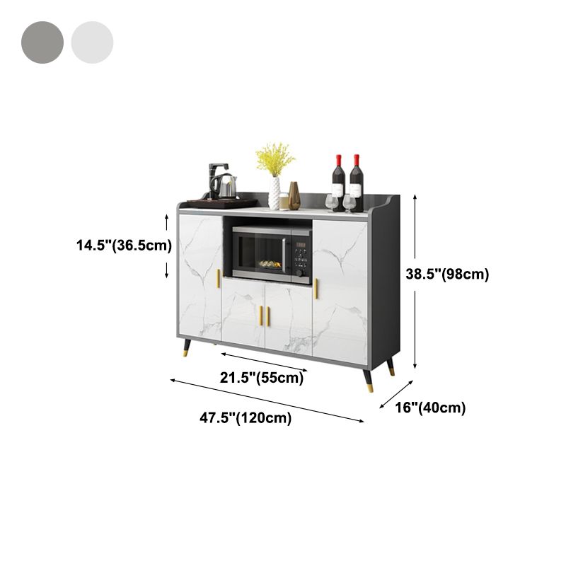 Modern Style Stone Buffet Sideboard Dining Room 38.5"H Buffet Server Clearhalo 'buffet_sideboard' 'Buffets & Sideboards' 'furn' 'furn_buffet_sideboard' 'Furniture' 'Kitchen & Dining Furniture' 1200x1200_4000d3ba-e5e0-4200-a66a-6abfbc309c28