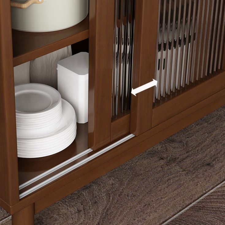 Moderne porte da pranzo in legno di gomma porte di vetro con cassetti con cassetti