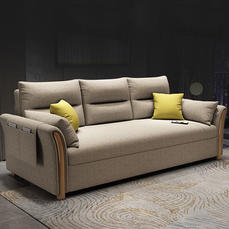 Brown Convertible Settee Furniture Flared Arm Standard Bed Settee Clearhalo 'furn' 'furn_sofas' 'Furniture' 'furniture_sofas' 'kitchen' 'kitchen_sofas' 'Living Room Furniture' 'Sofa' 'sofas' 1200x1200_4001b270-02d1-4bef-9851-ef77d0eeabc1