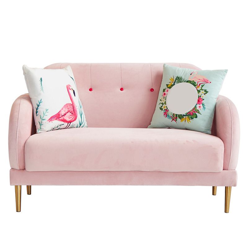 Contemporaneo 34.25 "H divano braccio quadrato in velluto a colore solido per soggiorno