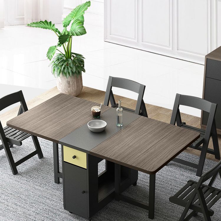 Mid-Century Dining Table Rectangle Drop-Leaf Sintered Stone Table for Home (only Table) Clearhalo ' dining_table' 'Dining Tables & Seating' 'Dining Tables' 'furn' 'furn_dining_table' 'Furniture' 'furniture_dining_table' 'Kitchen & Dining Furniture' 'kitchen&dining_furn' 'kitchen' 'kitchen_dining_table' 1200x1200_4003a176-56a0-4ac3-9f4d-f2a9e9d718d3