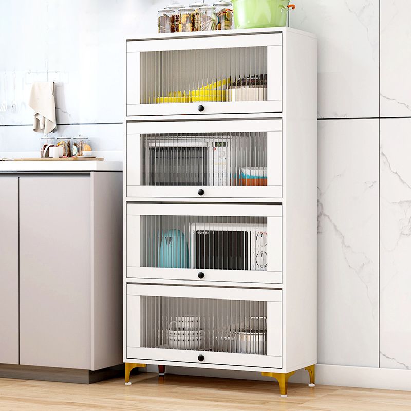 Server di cucina in stile glam porte in vetro temperato server per sala da pranzo