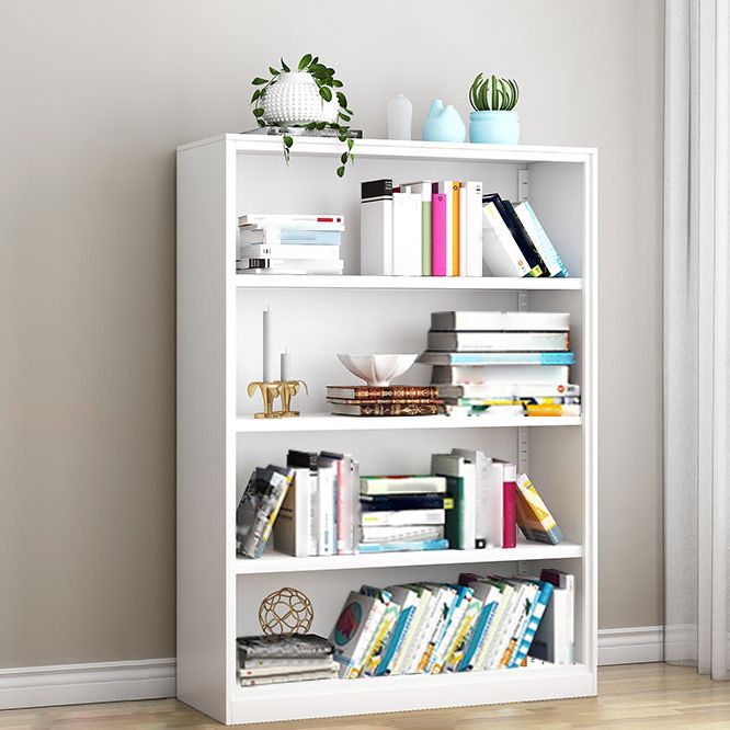 White and Black Modern Bookshelf Closed Back Wood Bookcase for Home