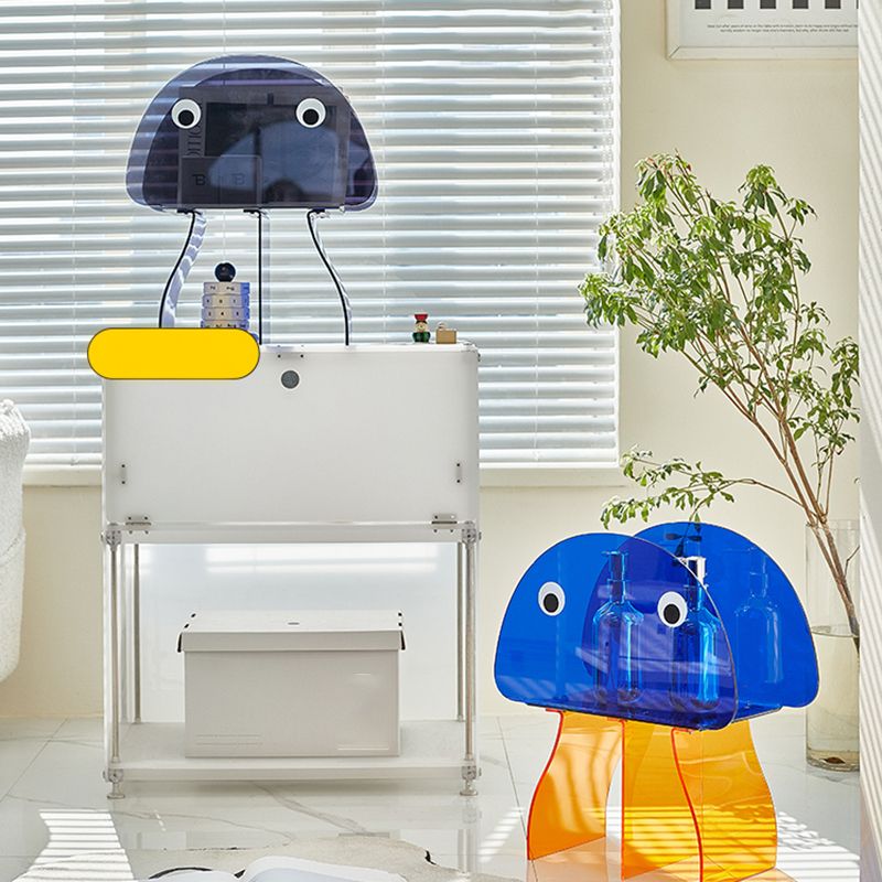 Contemporary Antique Finish Shelf Bookcase Geometric Shape Bookshelf