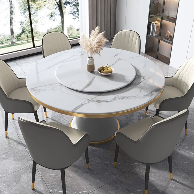 Metal Modern Round Indoor Table Sintered Stone Dining Table for Kitchen and Dining Room Clearhalo ' dining_table' 'Dining Tables & Seating' 'Dining Tables' 'furn' 'furn_dining_table' 'Furniture' 'furniture_dining_table' 'Kitchen & Dining Furniture' 'kitchen&dining_furn' 'kitchen' 'kitchen_dining_table' 1200x1200_400f152d-732d-464b-83f3-8f1cad37af97
