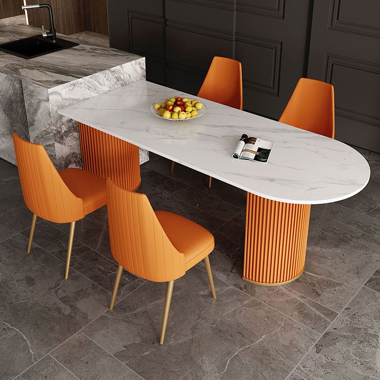 Free Form Dining Table Sintered Stone Table Luxury Style with Double Pedestal Clearhalo ' dining_table' 'Dining Tables & Seating' 'Dining Tables' 'furn' 'furn_dining_table' 'Furniture' 'furniture_dining_table' 'Kitchen & Dining Furniture' 'kitchen&dining_furn' 'kitchen' 'kitchen_dining_table' 1200x1200_400f5067-0e56-4a20-bde9-84520a839b02