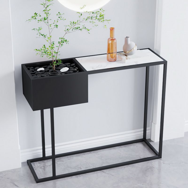 Table de consola negra contemporánea Mesa de sofá de consola rectángica para Hall