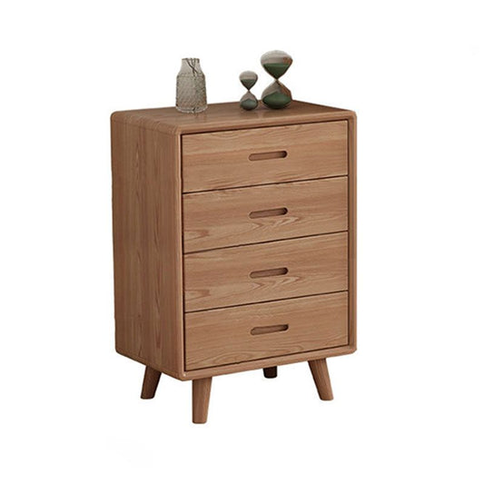 Contemporary Solid Wood Storage Chest Bedroom Vertical Chest with Drawers