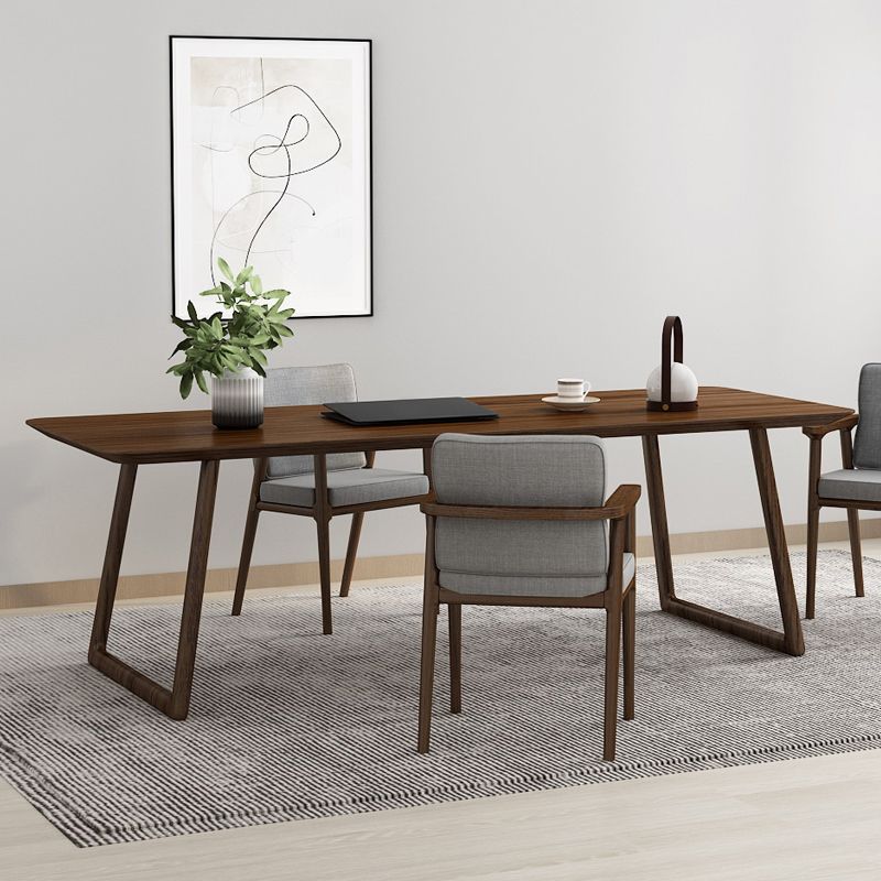 Rectangle Industrial Dining Table Solid Wood Fixed Table for Kitchen Clearhalo ' dining_table' 'Dining Tables & Seating' 'Dining Tables' 'furn' 'furn_dining_table' 'Furniture' 'furniture_dining_table' 'Kitchen & Dining Furniture' 'kitchen&dining_furn' 'kitchen' 'kitchen_dining_table' 1200x1200_4012b15d-f6b7-4f26-aa88-2b03ca213851
