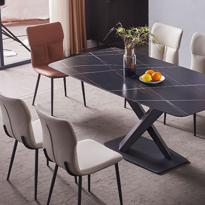 Contemporary Leather Side Chair Solid Back Dining Chair (Set of 2) Clearhalo ' kitchen&dining_furn' 'Dining Chairs' 'Dining Tables & Seating' 'dining_chair' 'furn' 'furn_dining_chair' 'Furniture' 'furniture_dining_chair' 'Kitchen & Dining Furniture' 'kitchen' 1200x1200_4012d33d-26bb-47c4-a917-7cea9539864e