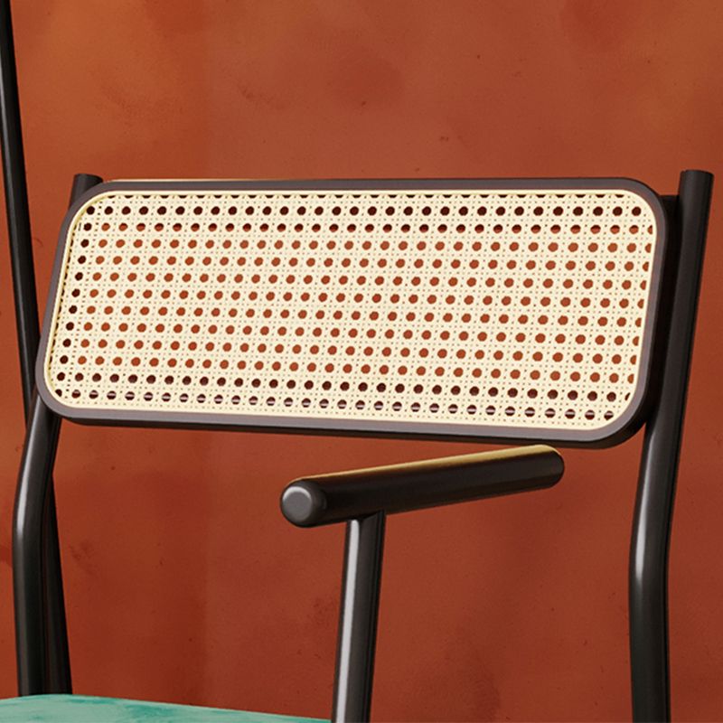 Contemporary Metal Frame Dining Armchair Upholstered Velvet Arm Chair for Home Clearhalo 'Dining Chairs' 'Dining Tables & Seating' 'dining_chair' 'furn' 'furn_dining_chair' 'Furniture' 'Kitchen & Dining Furniture' 1200x1200_4012ddc2-eeff-49b2-bf41-83f15a9f6355