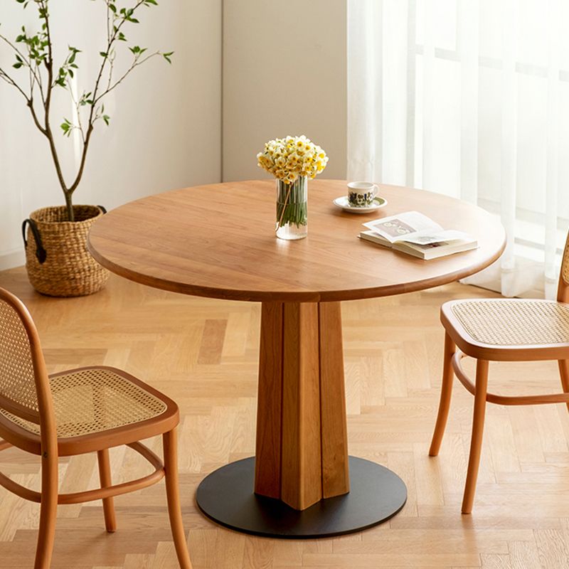 Round Top Dining Table Contemporary Table with Pedestal Base Clearhalo 'Dining Tables & Seating' 'Dining Tables' 'dining_table' 'Furniture' 'furniture_dining_table' 'Kitchen & Dining Furniture' 1200x1200_40130139-78cc-4106-8b3d-8fc533f763e9