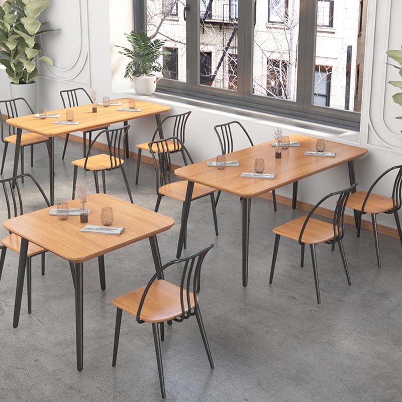 Industrial Style Natural Wood Table Metal 4 Legs Dining Table Clearhalo 'Dining Tables & Seating' 'Dining Tables' 'dining_table' 'furn' 'furn_dining_table' 'Furniture' 'Kitchen & Dining Furniture' 1200x1200_4013214c-c0b8-43ca-a5b4-23eedcc922d4