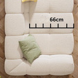 Cuscino cucito divano posteriore di lo smoking contemporaneo lana bianca - 39,37 "d