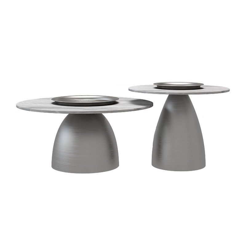 Glam Round Slate Cocktail Table Tray Top Brushed Metal Coffee Table Clearhalo 'Coffee & Accent Tables' 'Coffee Tables' 'coffee_tables' 'furn' 'furn_coffee_tables' 'Furniture' 'Living Room Furniture' 1200x1200_40146276-c58b-4548-9622-f0887a9203c1