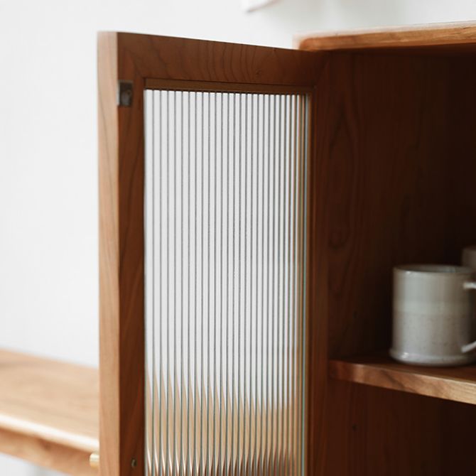 Scheda laterale per scaffalature regolabili in legno contemporaneo con cassetti e armadi