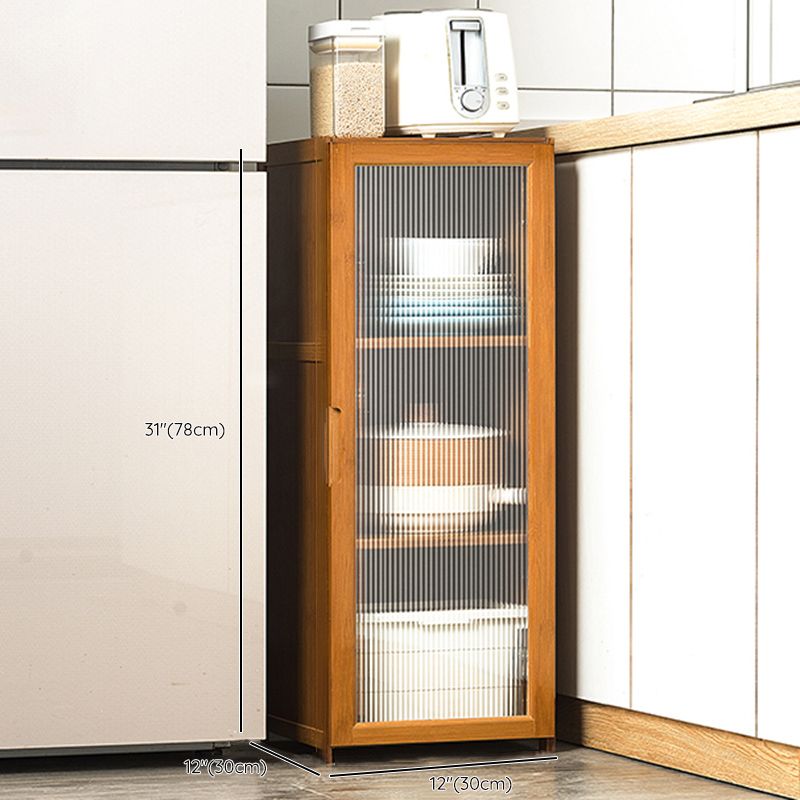 Bamboo Dining Server Contemporary Brown Sideboard Cabinet with Cabinets Clearhalo 'buffet_sideboard' 'Buffets & Sideboards' 'furn' 'furn_buffet_sideboard' 'Furniture' 'Kitchen & Dining Furniture' 1200x1200_4016e1a8-1e44-4ac5-ab60-37b101b93ff9