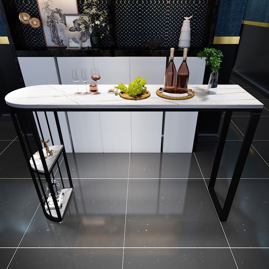 Modern Bar Table Set 1/3/5 Pieces Rectangle Stone Counter Table with Stools for Kitchen Clearhalo 'Bar Furniture' 'furn' 'furn_home_bar_bar_sets' 'Furniture' 'Home Bars & Bar Sets' 'home_bar_bar_sets' 'Kitchen & Dining Furniture' 1200x1200_4019deaf-06f7-4033-8dc8-d7667715854e