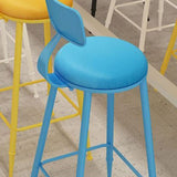 Nordic Armless Backrest Counter Stool Iron Bar Stool with Cushion and Pedal for Cafe Clearhalo 'Bar Furniture' 'Bar Stools' 'bar_stools' 'furn' 'furn_bar_stools' 'Furniture' 'Kitchen & Dining Furniture' 1200x1200_4019e584-7a28-4b01-ab94-e9e9f2cd2336