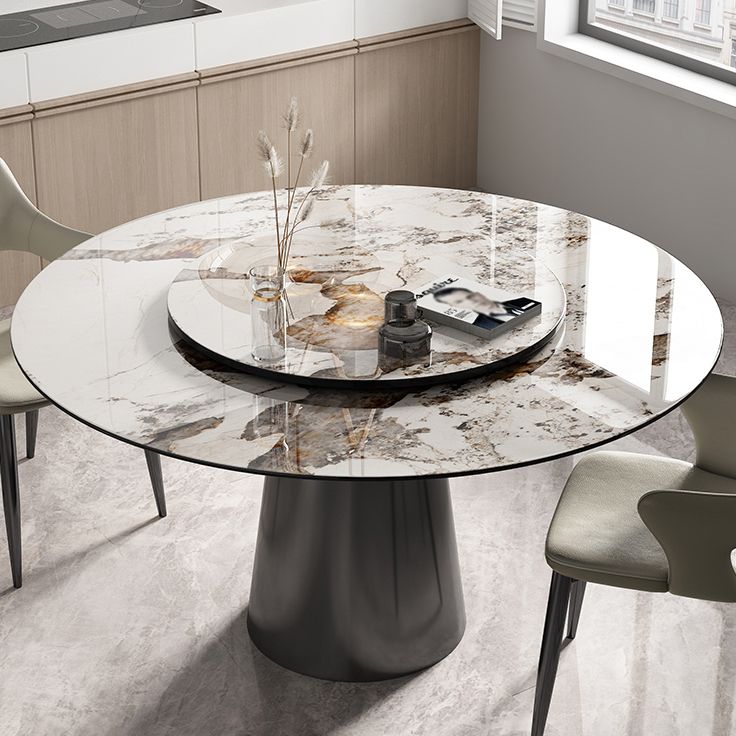 Traditional Luxury Round Dining Table Sintered Stone Table with Metal Pedestal Base Clearhalo ' dining_table' 'Dining Tables & Seating' 'Dining Tables' 'furn' 'furn_dining_table' 'Furniture' 'furniture_dining_table' 'Kitchen & Dining Furniture' 'kitchen&dining_furn' 'kitchen' 'kitchen_dining_table' 1200x1200_401a2e68-df76-459e-bf34-f949de4c8496