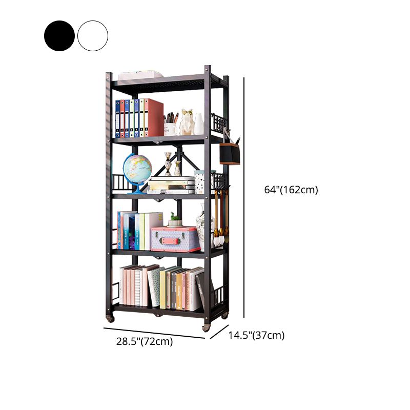 Foldable Bookcase Open Back Bookshelf with Casters for Study Room Office Clearhalo 'Bookcases' 'furn' 'furn_bookcases' 'Furniture' 'furniture_bookcases' 'Office Furniture' 1200x1200_401b0fc8-88d8-4eff-8b52-ad06becc0d4b