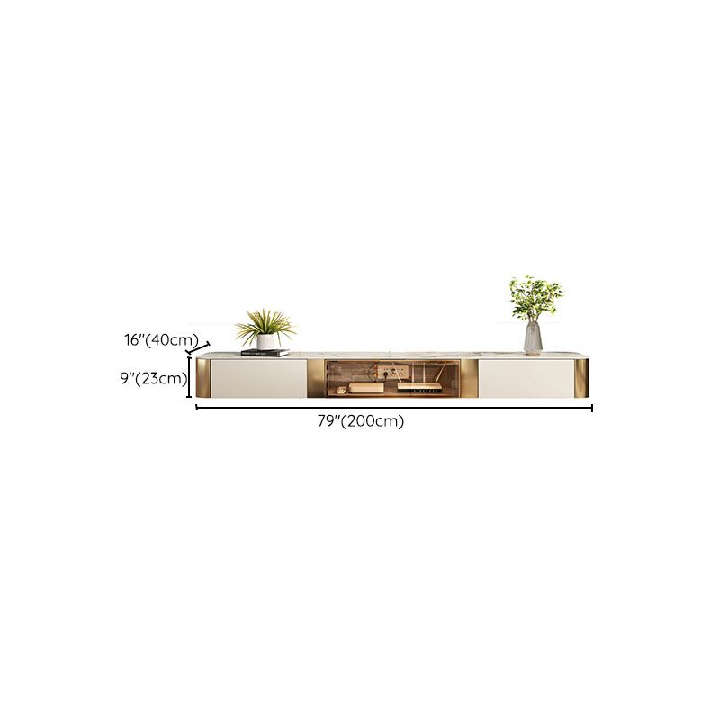 Wall Mounted TV Console Contemporary White Stone Media Console Clearhalo 'furn' 'furn_tv_stands_entertainment_centers' 'Furniture' 'Living Room Furniture' 'TV Stands & Entertainment Centers' 'TV Stands & Media Storage Furniture' 'tv_stands_entertainment_centers' 1200x1200_401b622a-dcb5-45fb-82e4-cdfd61089a17