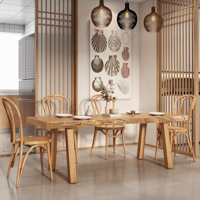 Moderno 1/4/5/6 pezzi set da pranzo tavolo da pranzo in legno di pino rettangolo per sala da pranzo