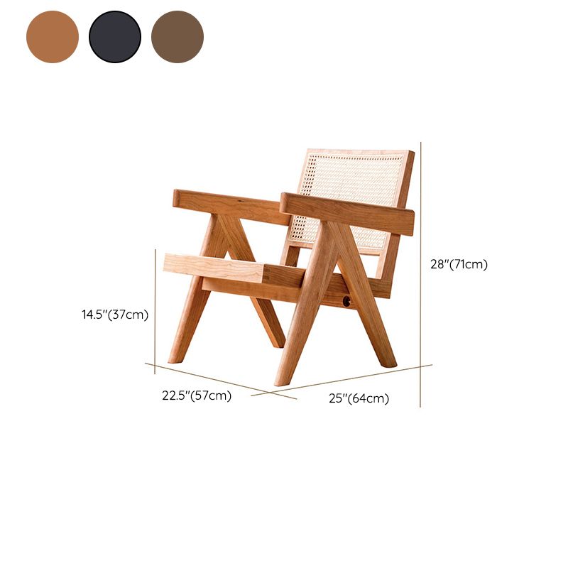 Woven Back Lounge Chair Solid Wood Arms Included Chair with Cushion Clearhalo 'Accent Chairs' 'accent_chairs' 'Chairs & Seating' 'furn' 'furn_accent_chairs' 'Furniture' 'Living Room Furniture' 1200x1200_401ceda6-225f-4b2d-8860-52eb0105155a