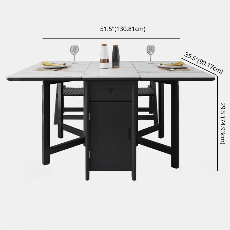 Contemporary Style Sintered Stone Dining Table with White Removable Leaf and Trestle Base Clearhalo 'Dining Room Sets' 'Dining Tables & Seating' 'dining_room_set' 'furn' 'furn_dining_room_set' 'Furniture' 'furniture_dining_room_set' 'Kitchen & Dining Furniture' 'kitchen&dining_furn' 'kitchen' 1200x1200_401d5d66-8764-4d98-b16a-f153e93946e8