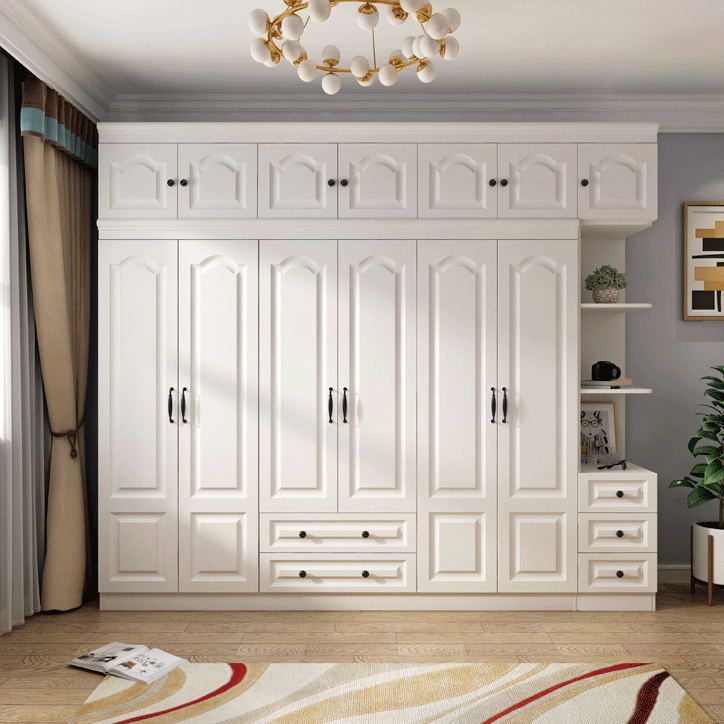 Contemporary White Wardrobe Cabinet Engineered Wood Storage Cabinet Clearhalo 'Armoires & Wardrobes' 'armoires_wardrobes' 'Bedroom Furniture' 'furn' 'furn_armoires_wardrobes' 'Furniture' 1200x1200_401d803f-cb55-4be1-834d-9d5ba291e0ab