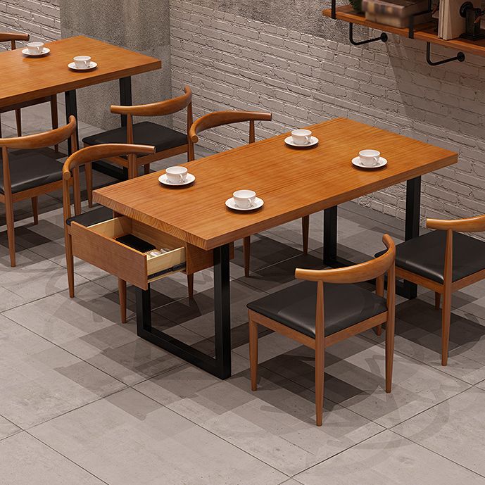 Industrial Wood Double Pedestal Dining Table Natural Rectangle Table Clearhalo 'Dining Tables & Seating' 'Dining Tables' 'dining_table' 'furn' 'furn_dining_table' 'Furniture' 'furniture_dining_table' 'Kitchen & Dining Furniture' 'kitchen' 'kitchen_dining_table' 1200x1200_401e45f7-b71c-4cc2-9733-5c73ce5a403d
