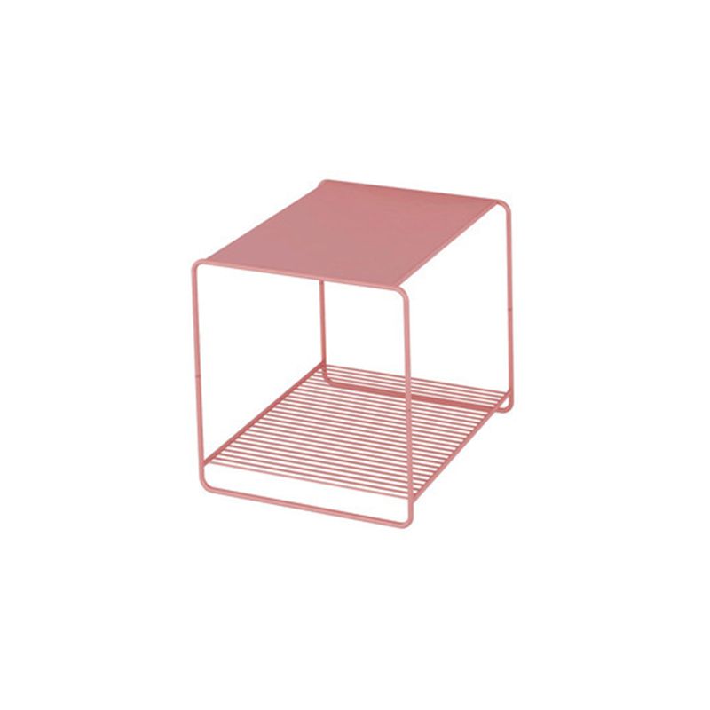 Square Coffee Table Mid-Century Modern with Iron Top and Iron Base