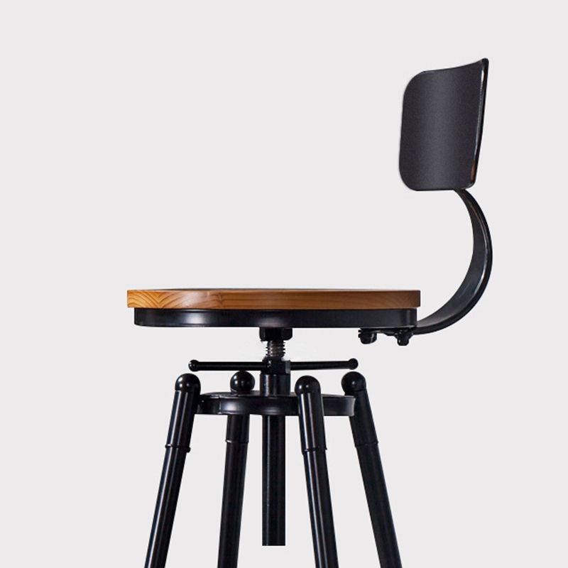 Solid Wood Counter Stool Industrial Adjustable Height Stool for Living Room Clearhalo 'Bar Furniture' 'Bar Stools' 'bar_stools' 'furn' 'furn_bar_stools' 'Furniture' 'Kitchen & Dining Furniture' 1200x1200_401f84ff-5672-4ca7-b9f1-d0ecfb3ccd0f